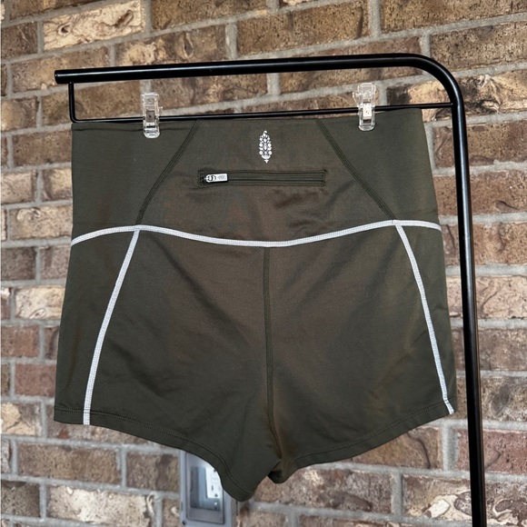 Free People You're A Peach Shorty Shorts Olive Size Medium - Picture 3 of 8